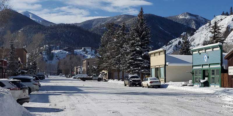 This is my dream home, a winter picture of downtown Lake City Colorado.